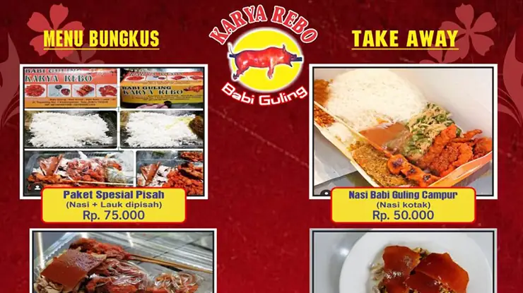 Daftar Harga Menu Rumah Makan Babi Guling Karya Rebo