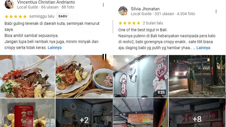 Ulasan Pengunjung Rumah Makan Babi Guling Karya Rebo